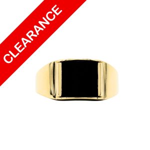Curved Black Stone Ring 10k - Ring