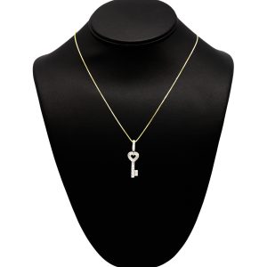 Diamond Heart Key .49ct- Pendant