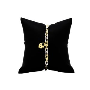 Two Tone Heart Bracelet 5mm 7.5" - Bracelet