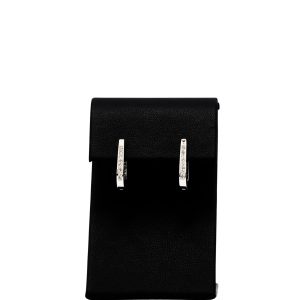 White Gold Diamond Hoops .14ct 10k - Genuine Diamond Earrings