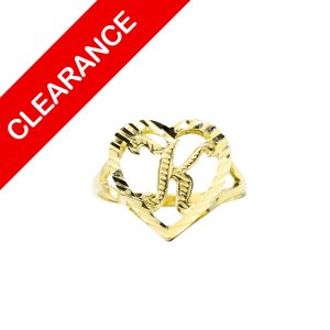 Letter K Heart Ring 10k - Ring