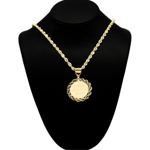 Round Rope Jesus 10k - Pendant - Image 3