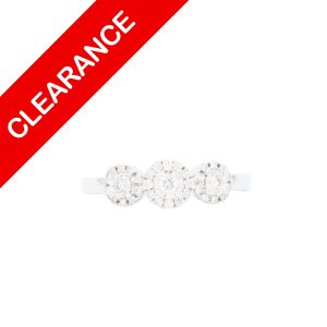 Triple Halo Diamond Ring .30ct 10k - Ring - Image 1