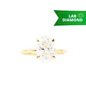 Oval Cut Diamond Ring 3.1ct 14k #65 - Ring