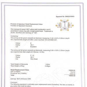 Emerald Cut Diamond Ring 5.8ct 10k #204 - Ring - Image 2