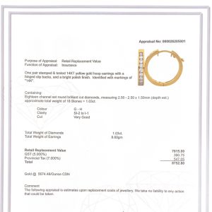 Diamond Hoop 1.03ct 14k #228 - Earrings - Image 3
