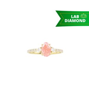 Pink Oval Cut Diamond Ring 1.25ct 10k #297 - Ring