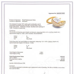 Pear Cut Diamond Ring 1.2ct 14k #283 - Ring - Image 2
