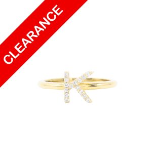 Diamond Letter K Ring .14ct 10k - Ring