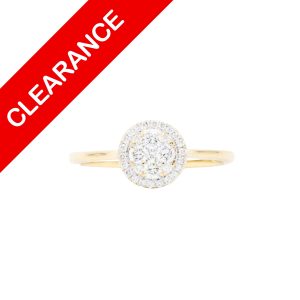 Round Cluster Diamond Ring .35ct 14k - Ring - Image 1