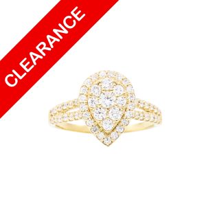 Diamond Pear Cluster Ring 1ct 14k - Ring