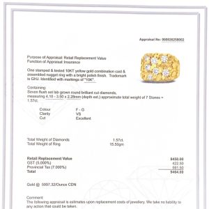 Solid Diamond Nugget Ring 1.57ct Lab #305 - Diamond Ring - Image 2