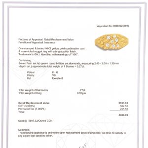 Solid Diamond Nugget Ring .27ct Lab #306 - Diamond Ring - Image 2