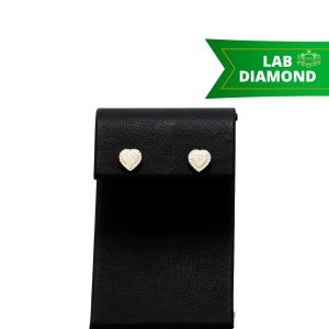 Diamond Heart Cluster Studs .40ct lab -Diamond Earrings