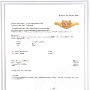 Oval Fancy Orange/Pink Diamond Ring 1.21ct Lab10k #295 - Ring - Image 2