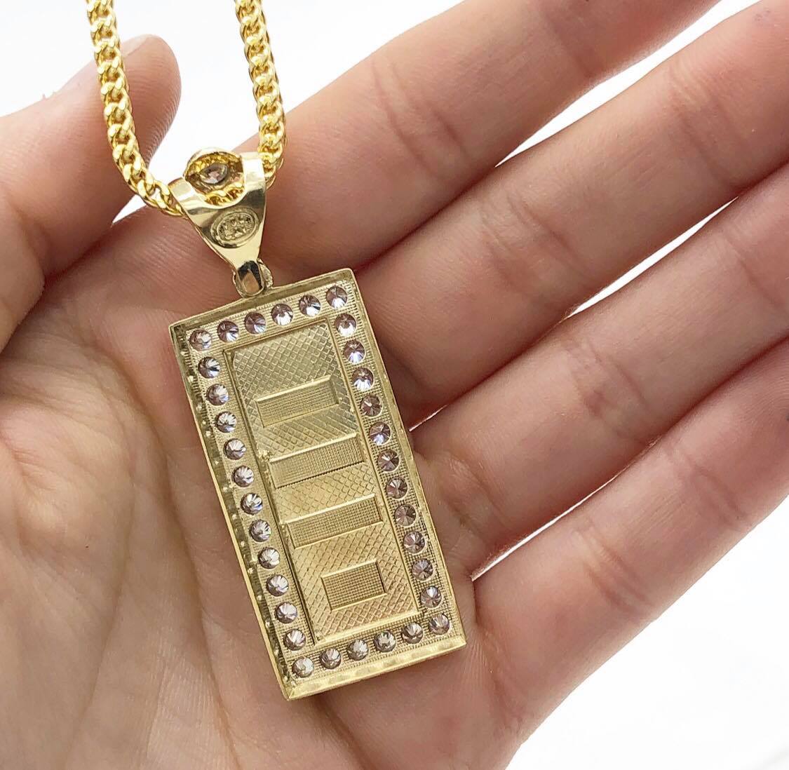 Fine Gold with C.Z. - Pendant - Golden 