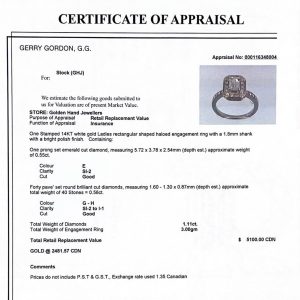 Modern Haloed Baguette 1.11ct #101 - Engagement Ring - Image 4