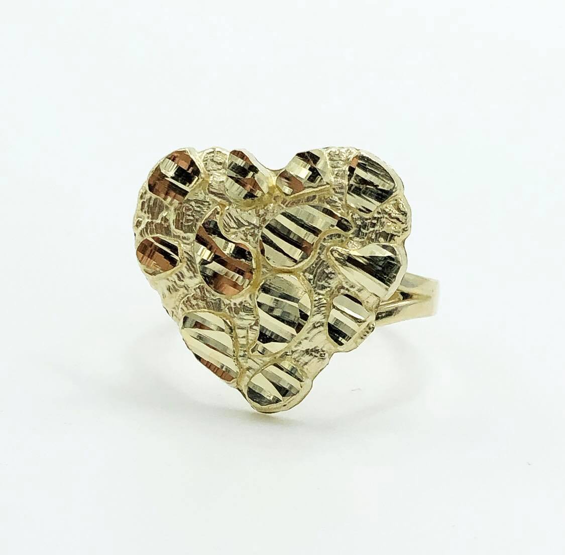 Ultra Nugget Heart 3D Ring Golden Hand Jewellery