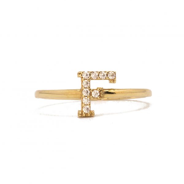 F letter gold ring sales