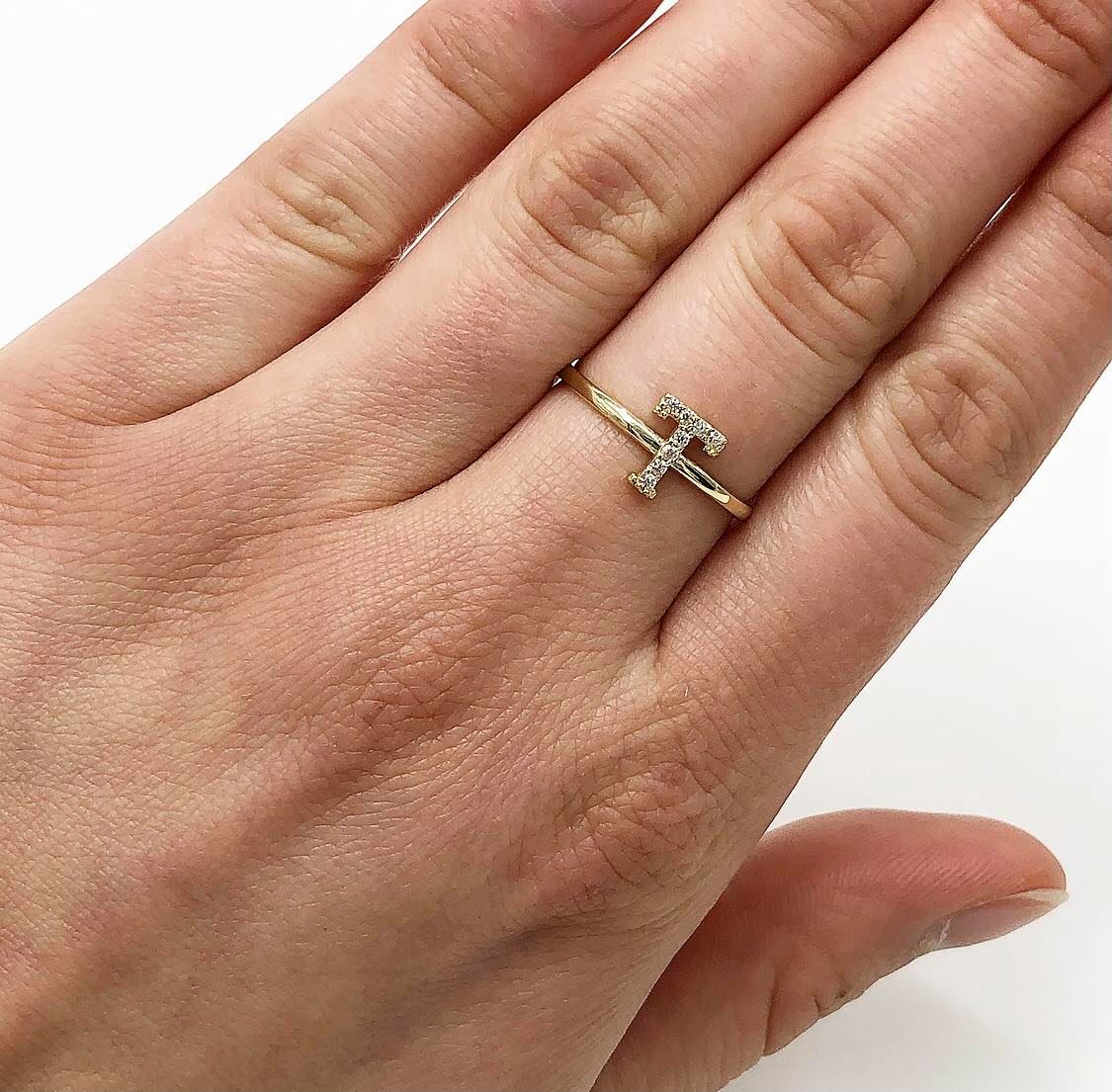 Letter T - Rings - Golden Hand Jewellery