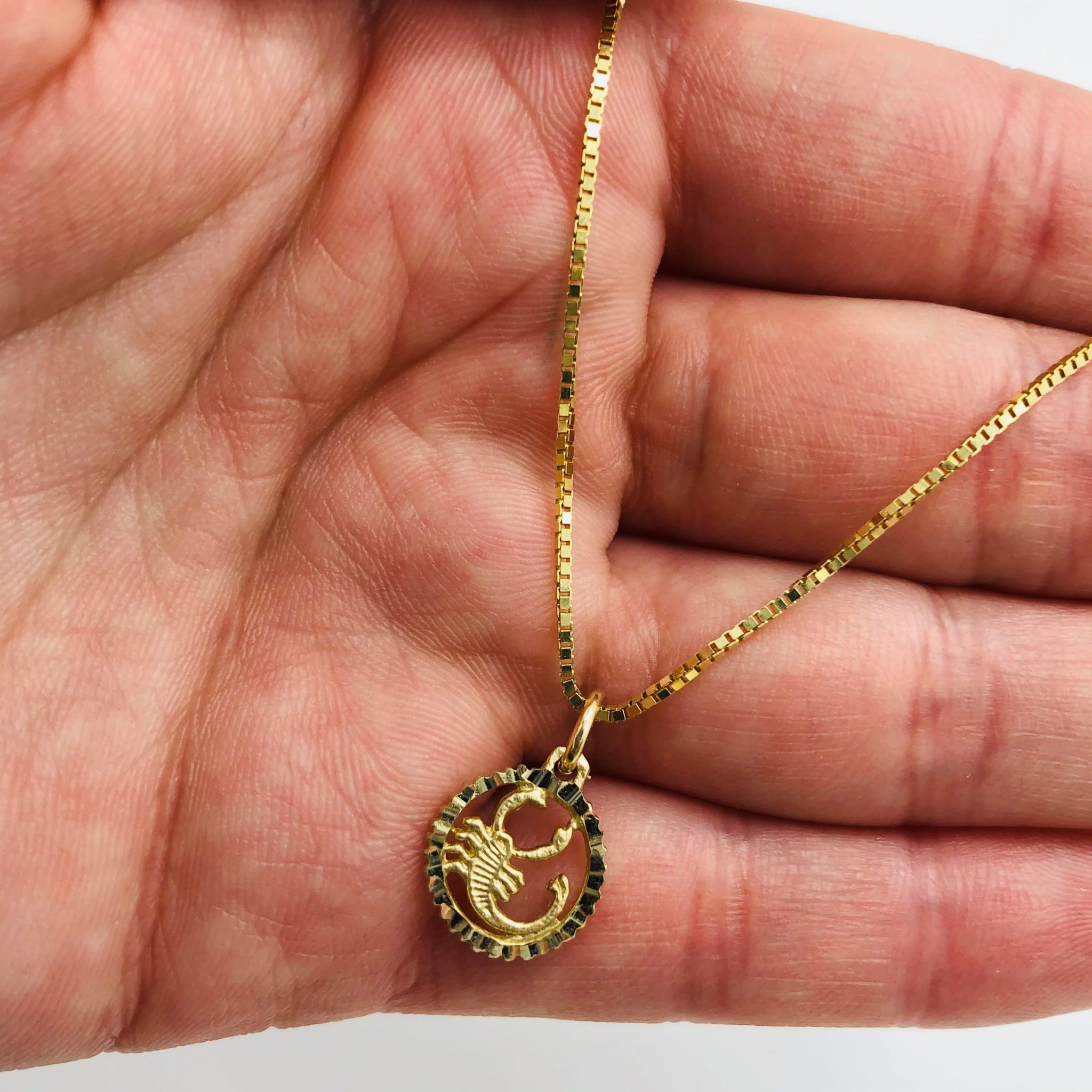 Mini Scorpio Zodiac Pendant Golden Hand Jewellery