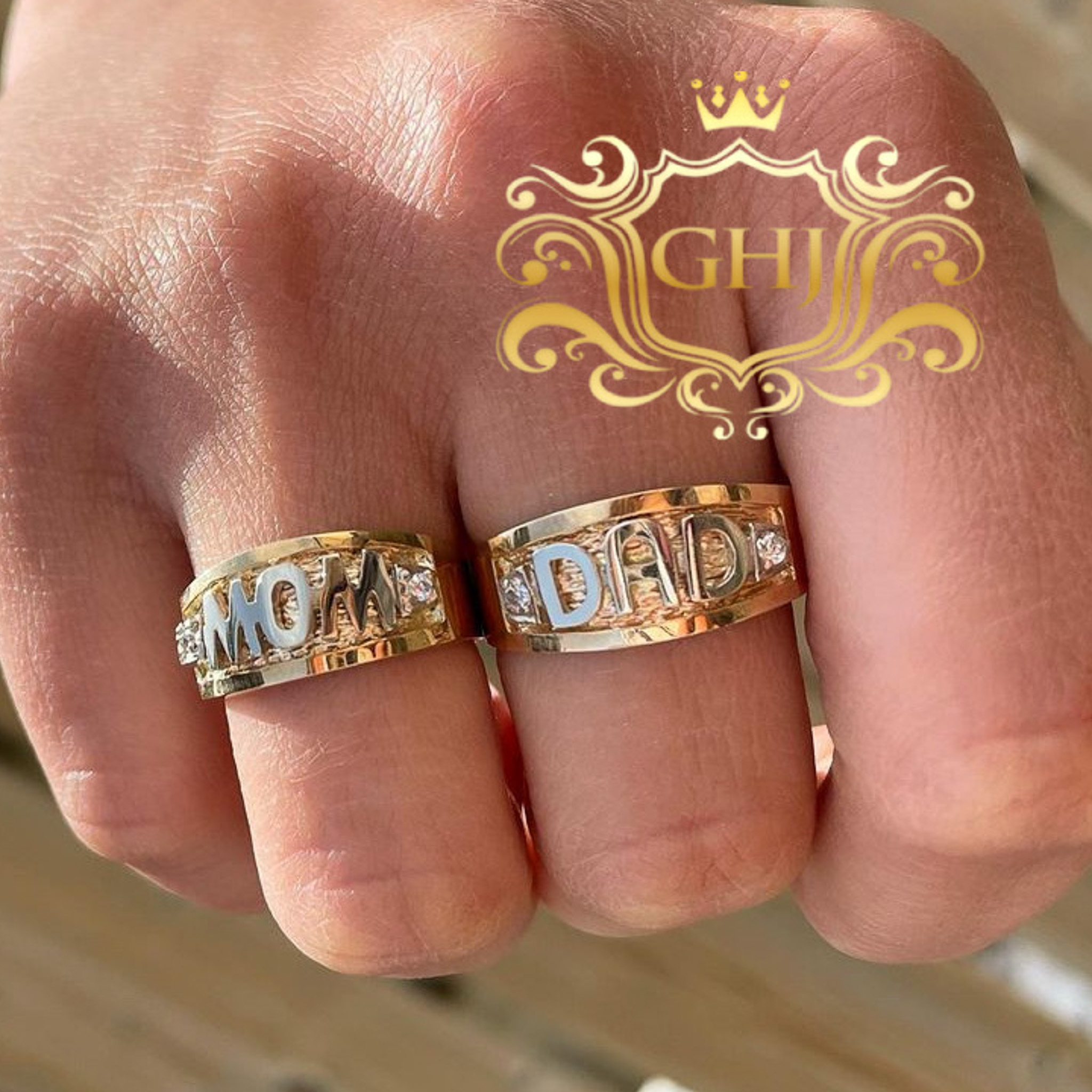 CZ MOM Ring Golden Hand Jewellery