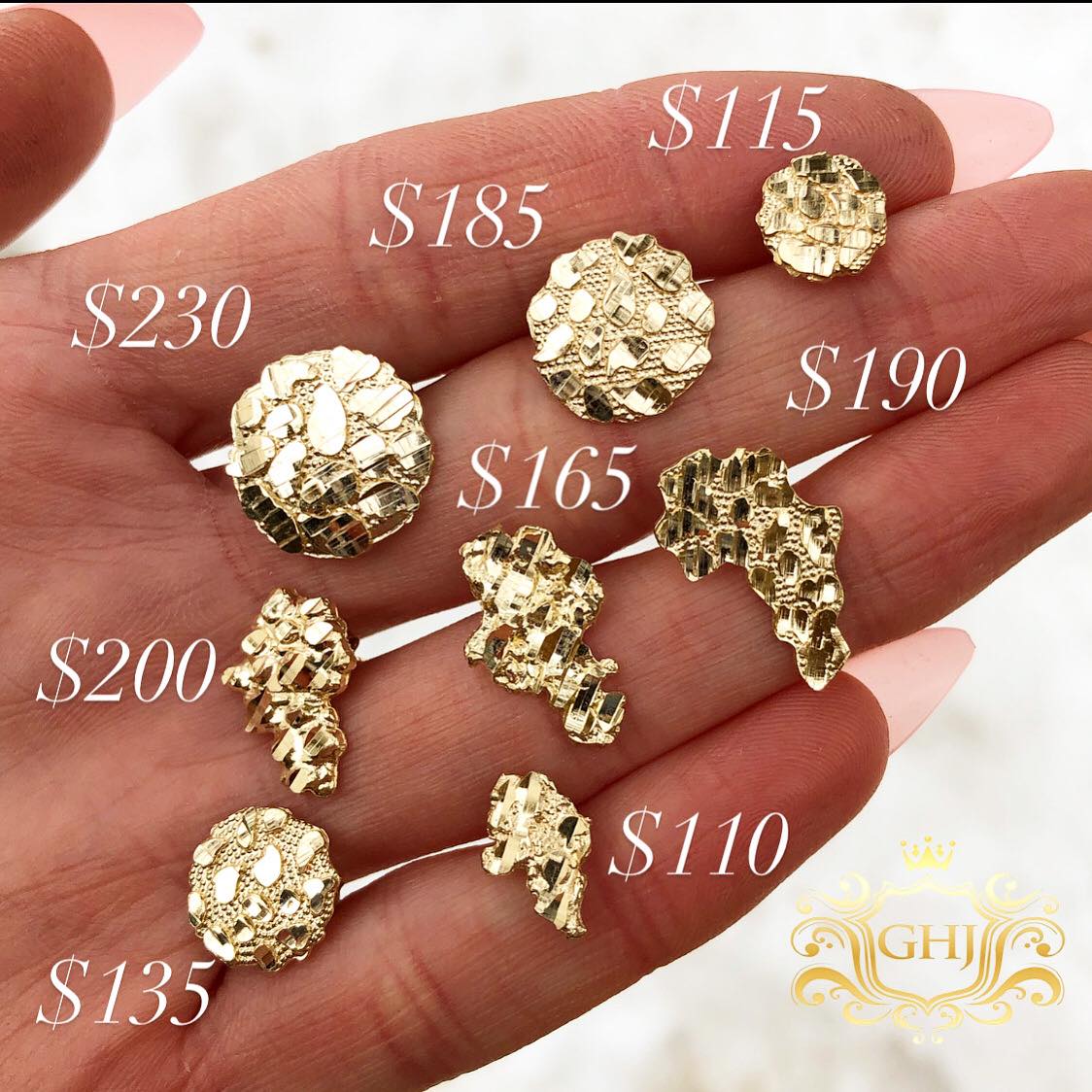 round nugget earrings