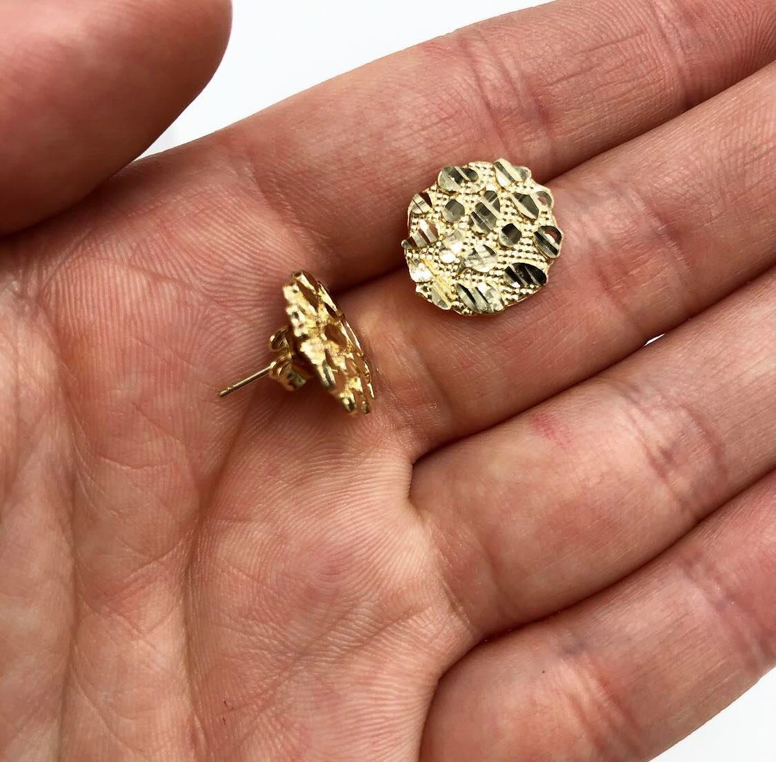 round nugget earrings
