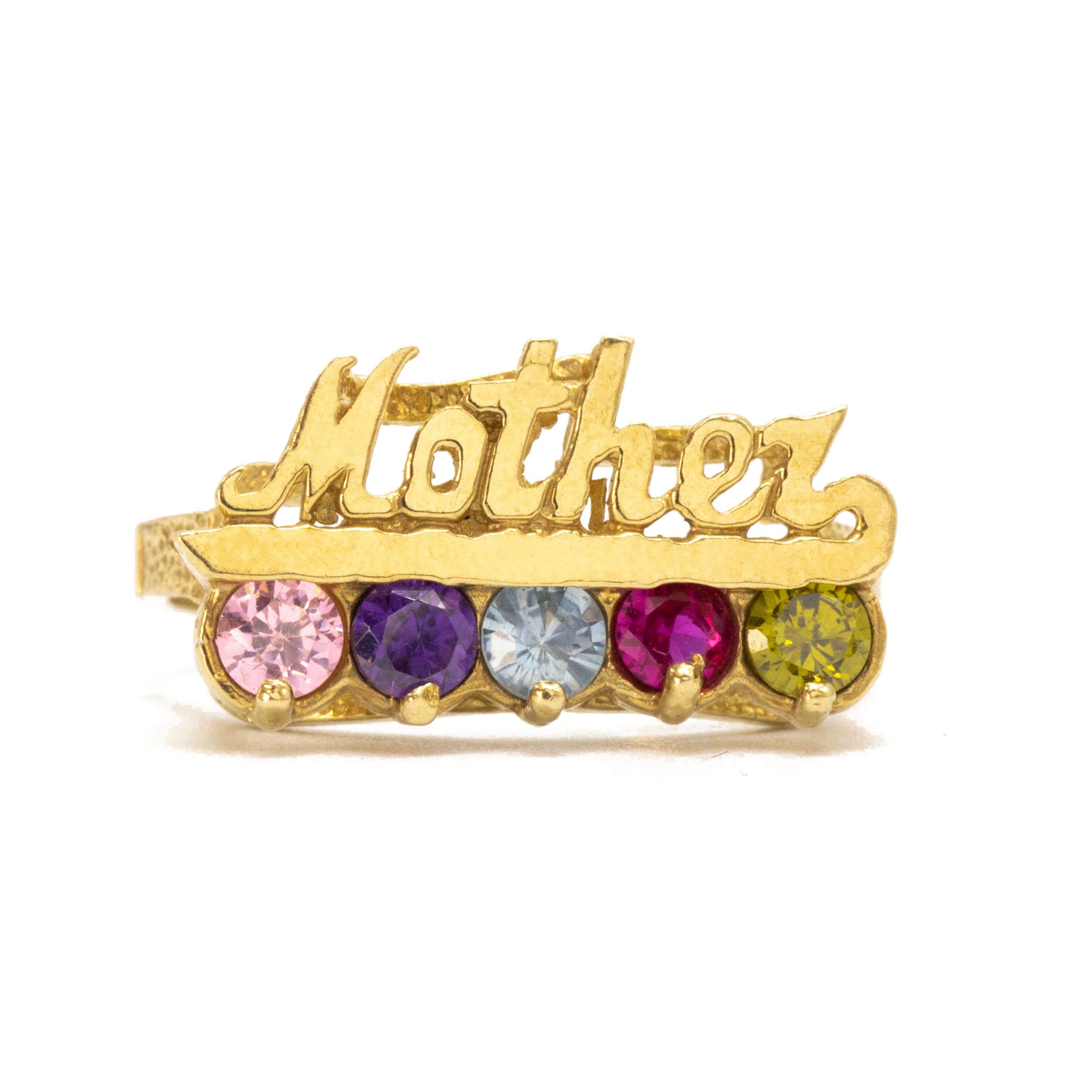 Mother 5 Stone Ring Golden Hand Jewellery