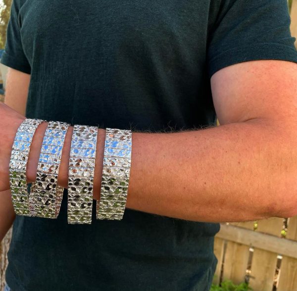 Mens silver nugget bracelet sale