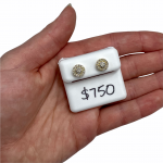 GHJ Raised Halo diamond earrings
