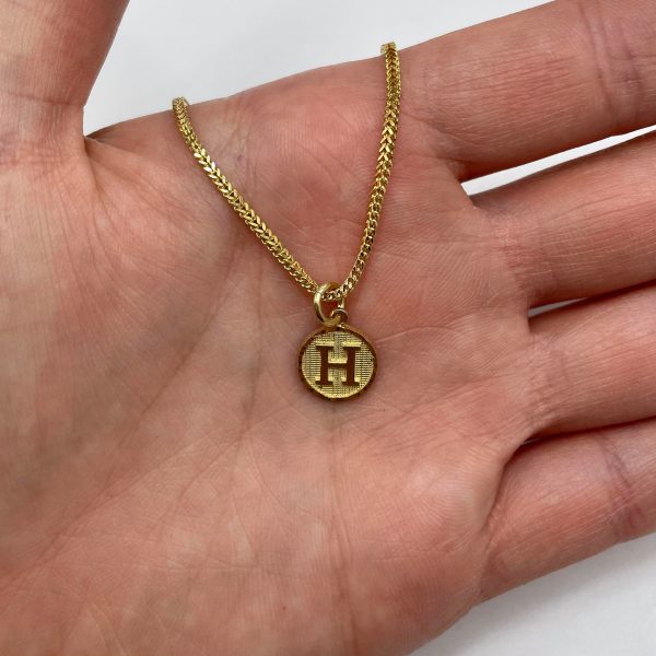 Letter H Round Pendant