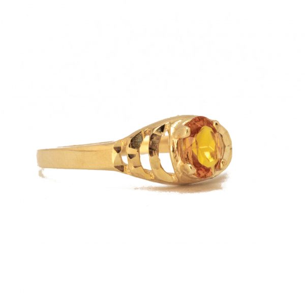 Orange stone gold ring deals