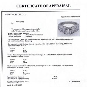 Elegant Band Brilliant Cut 1.73ct #20 - Engagement Ring - Image 5