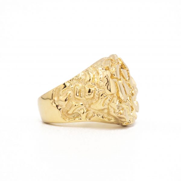 Lil Bro Solid Nugget Ring Golden Hand Jewellery