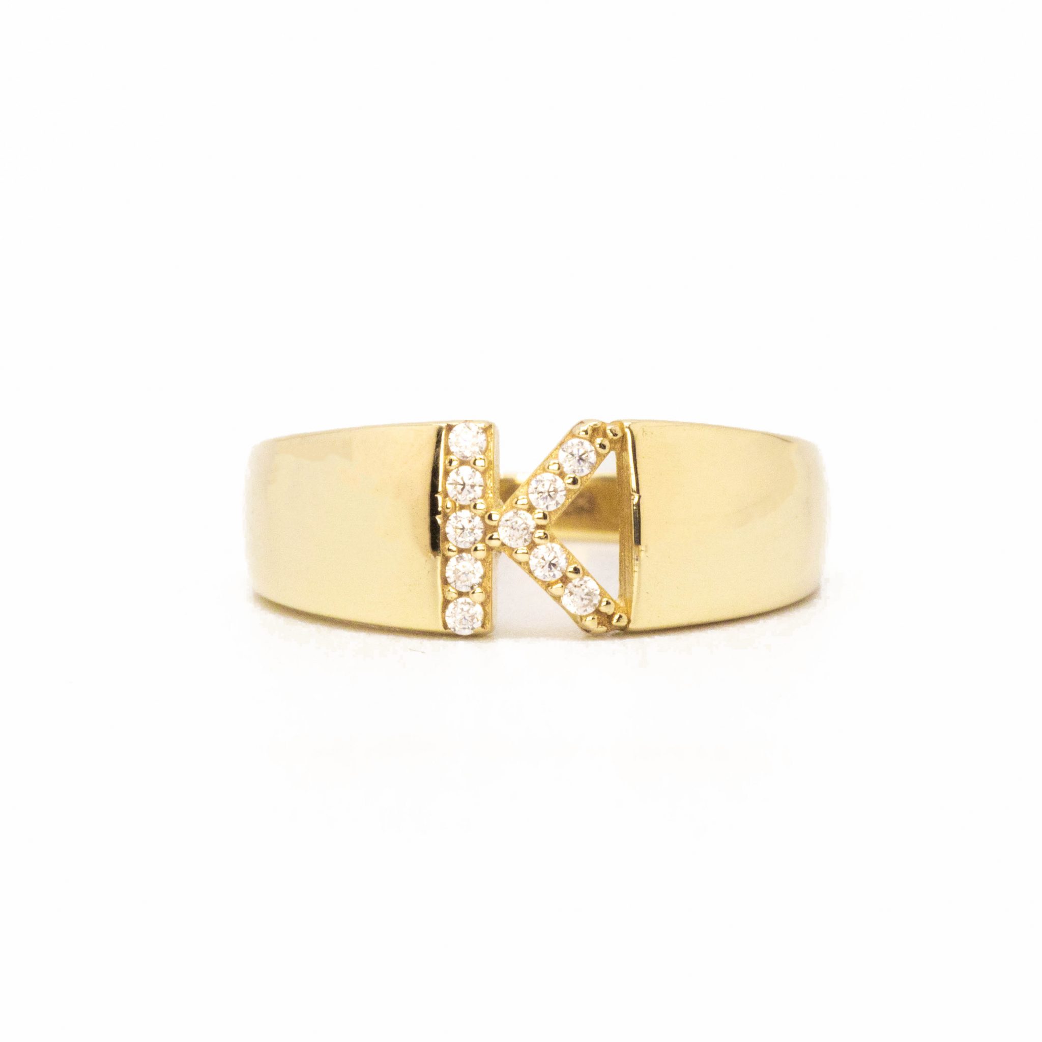 Letter K Band - Rings - Golden Hand Jewellery