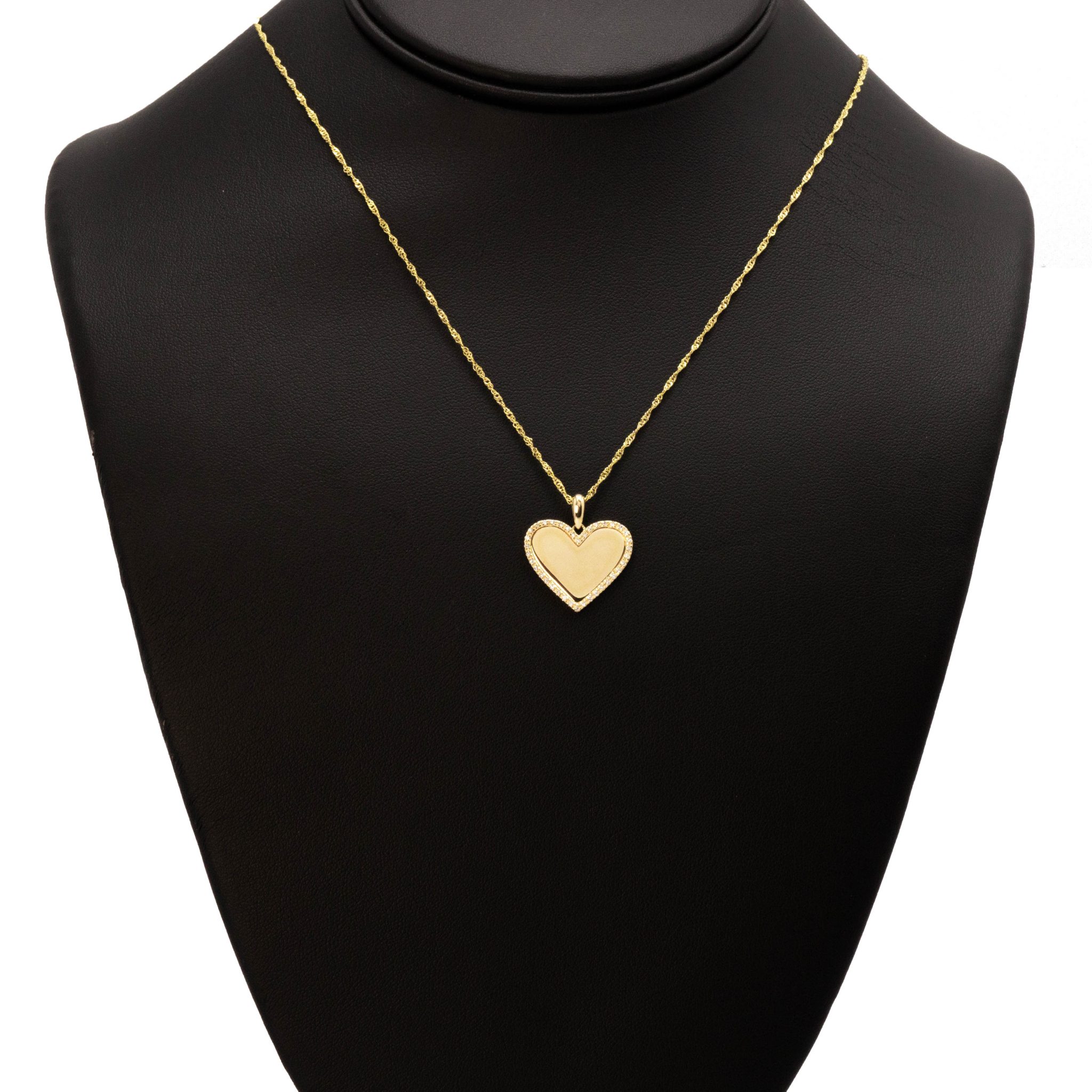 High Polish Diamond Heart Pendant Set 0.11ct Gift Set Golden Hand Jewellery