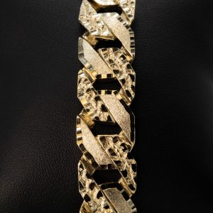 Edged Nugget X Diamond Cut 15.65mm 9.5" - Bracelet - Image 3