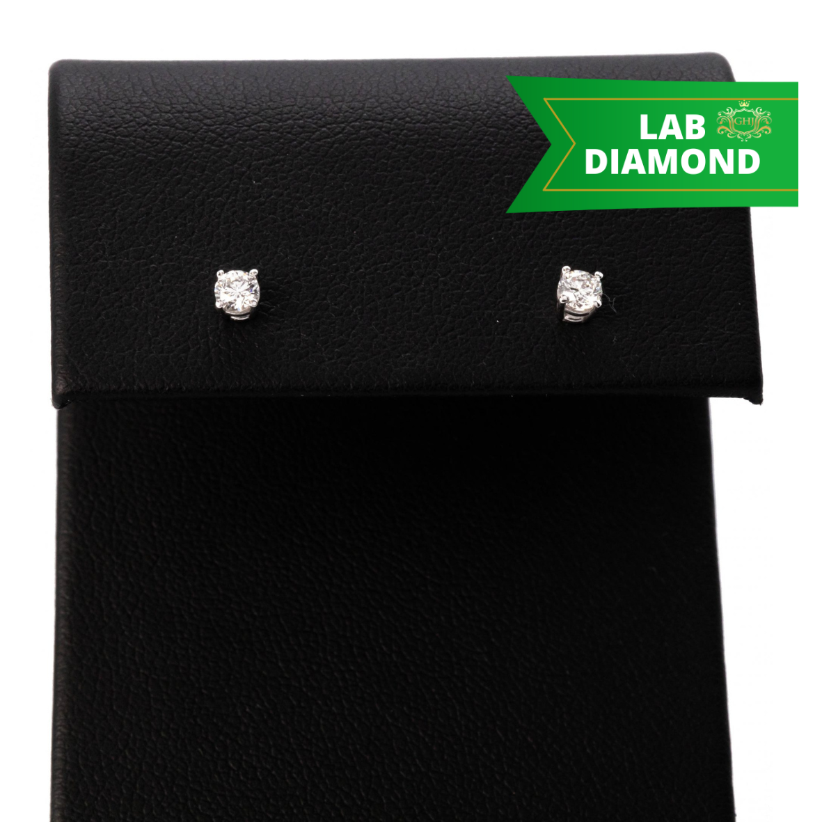4.00 carat solitaire lab grown oval cut diamond earrings in white