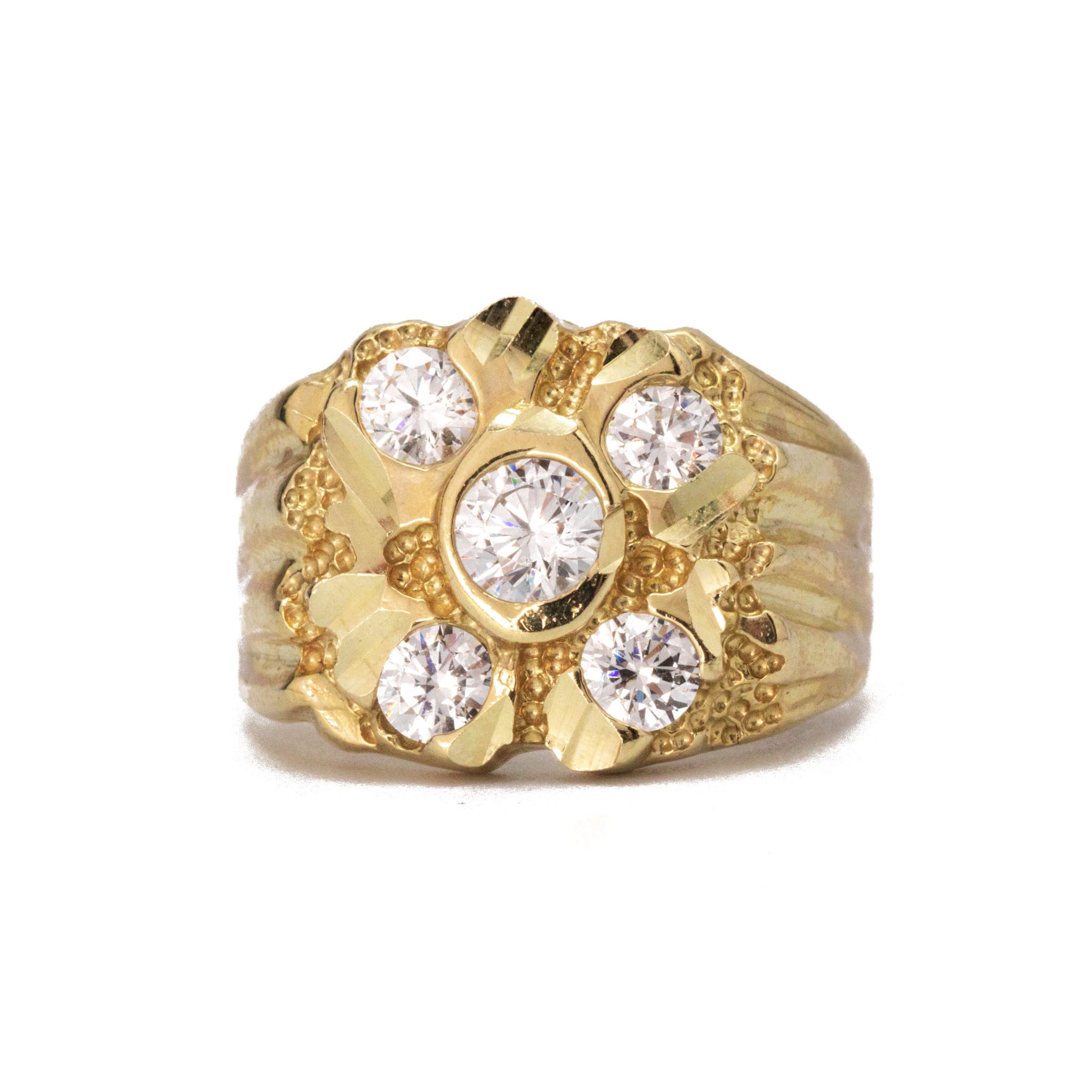 X Nugget - CZ Nugget Ring - Golden Hand Jewellery