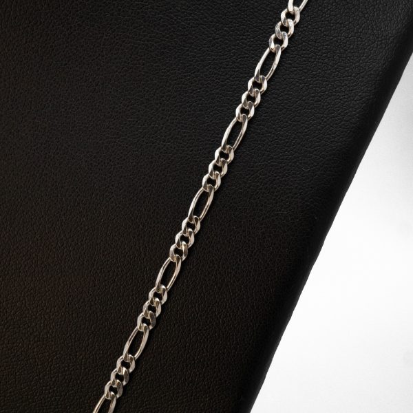 White gold figaro necklace hotsell
