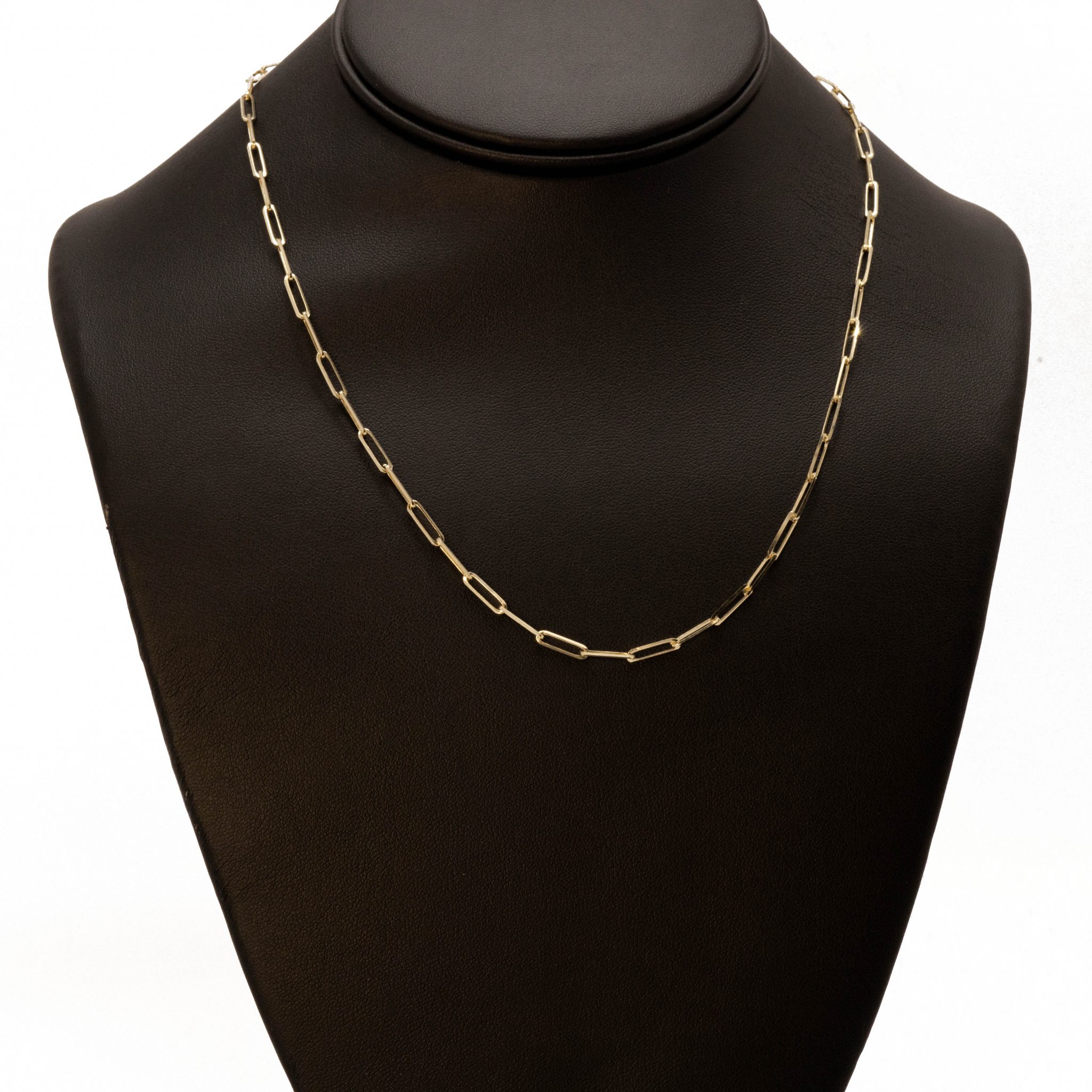 Paperclip 3.25mm 18" Chain Golden Hand Jewellery