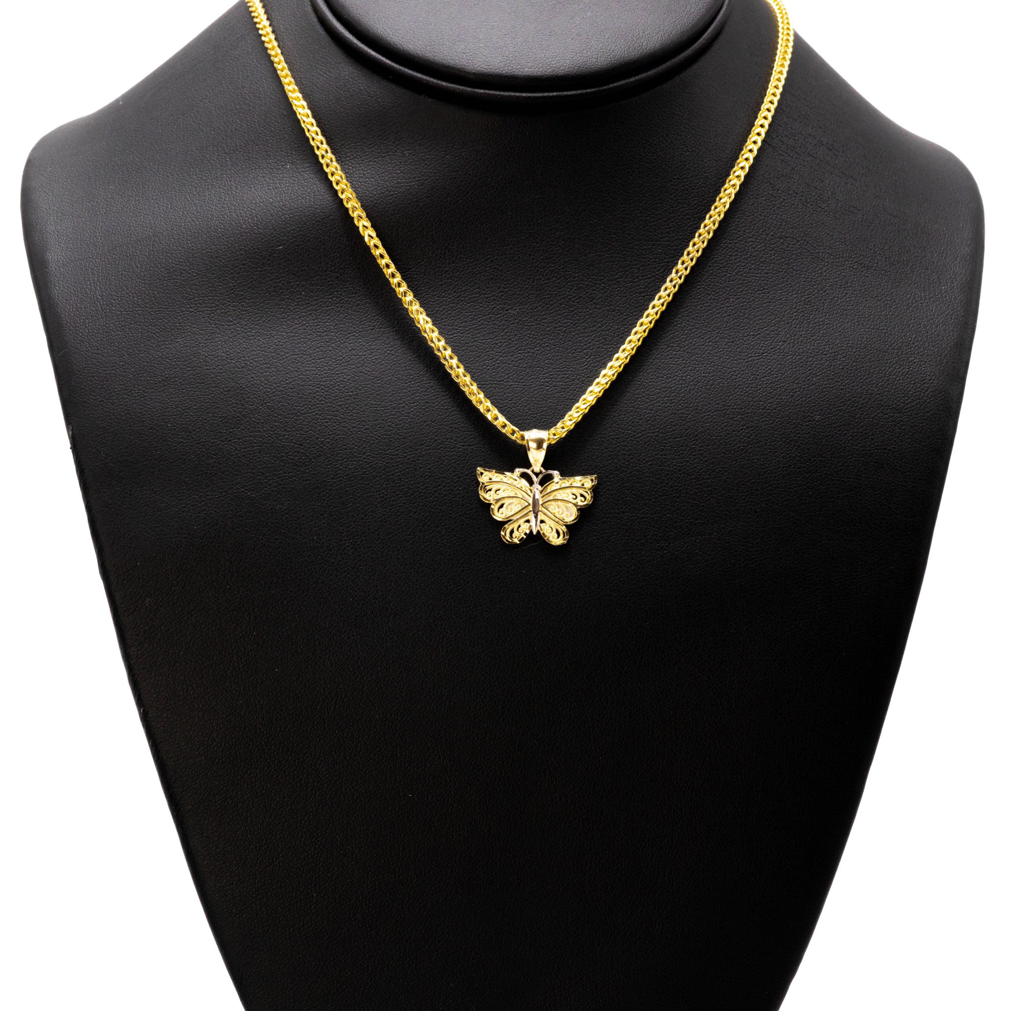 TwoTone Butterfly Pendant Golden Hand Jewellery