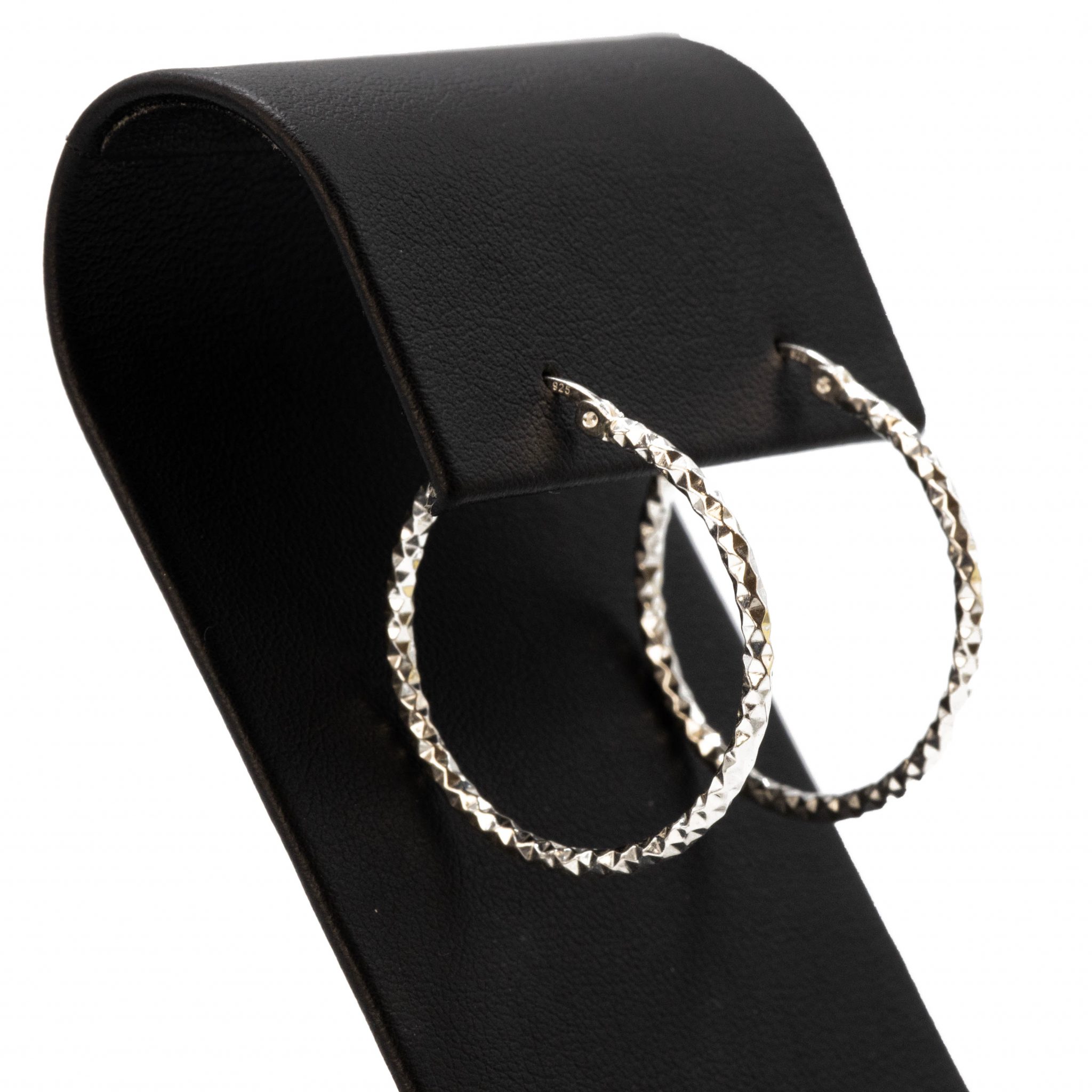 Diamond Cut Hoops Silver Earrings Golden Hand Jewellery