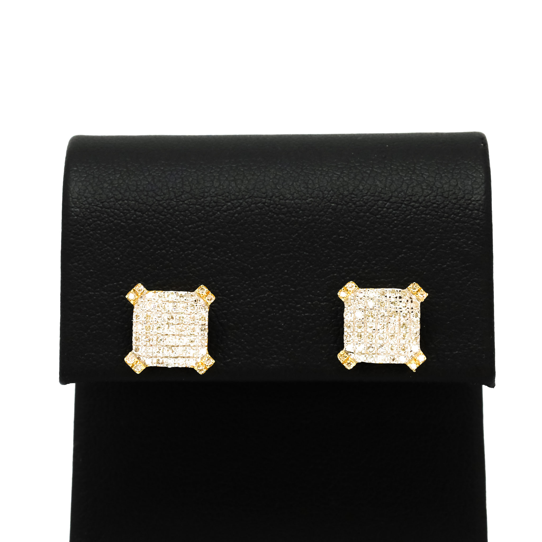 Square 0.50ct - Genuine Diamond Earrings - Golden Hand Jewellery