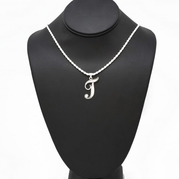 Big Silver Letter T Silver Pendant Golden Hand Jewellery