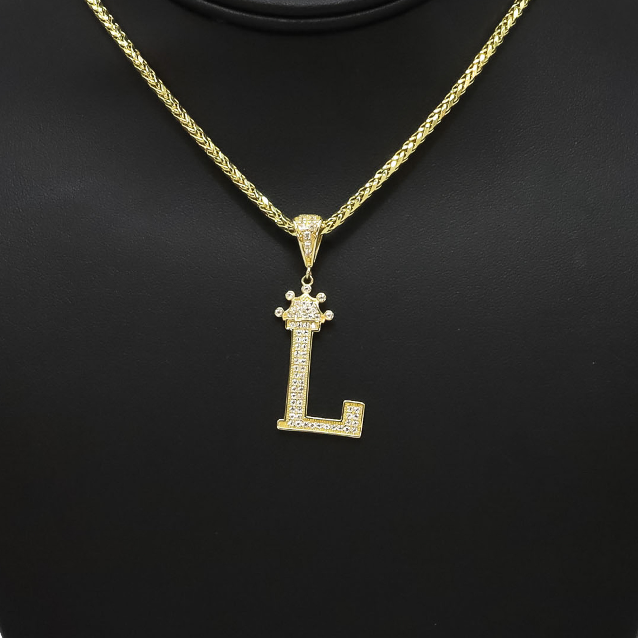 Letter L Crown CZ Pendant Golden Hand Jewellery