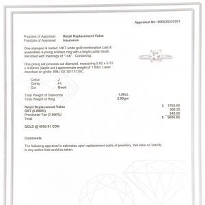 Princess Cut Diamond Ring #99 1.00ct- Diamond Ring - Image 3