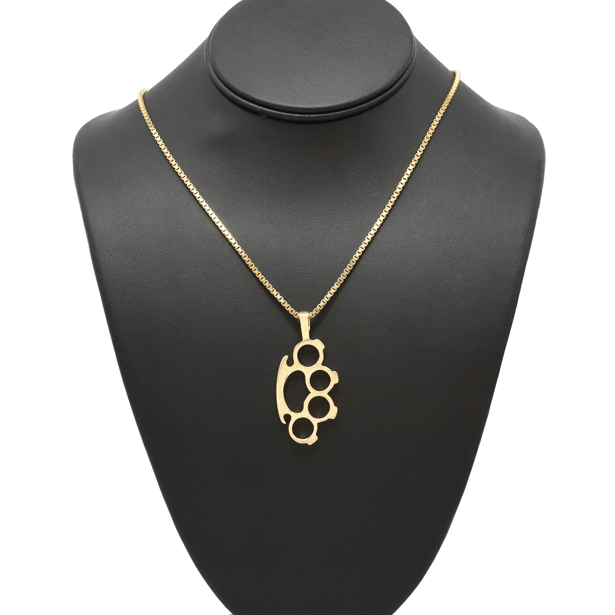 Gold Knuckle Pendant Golden Hand Jewellery