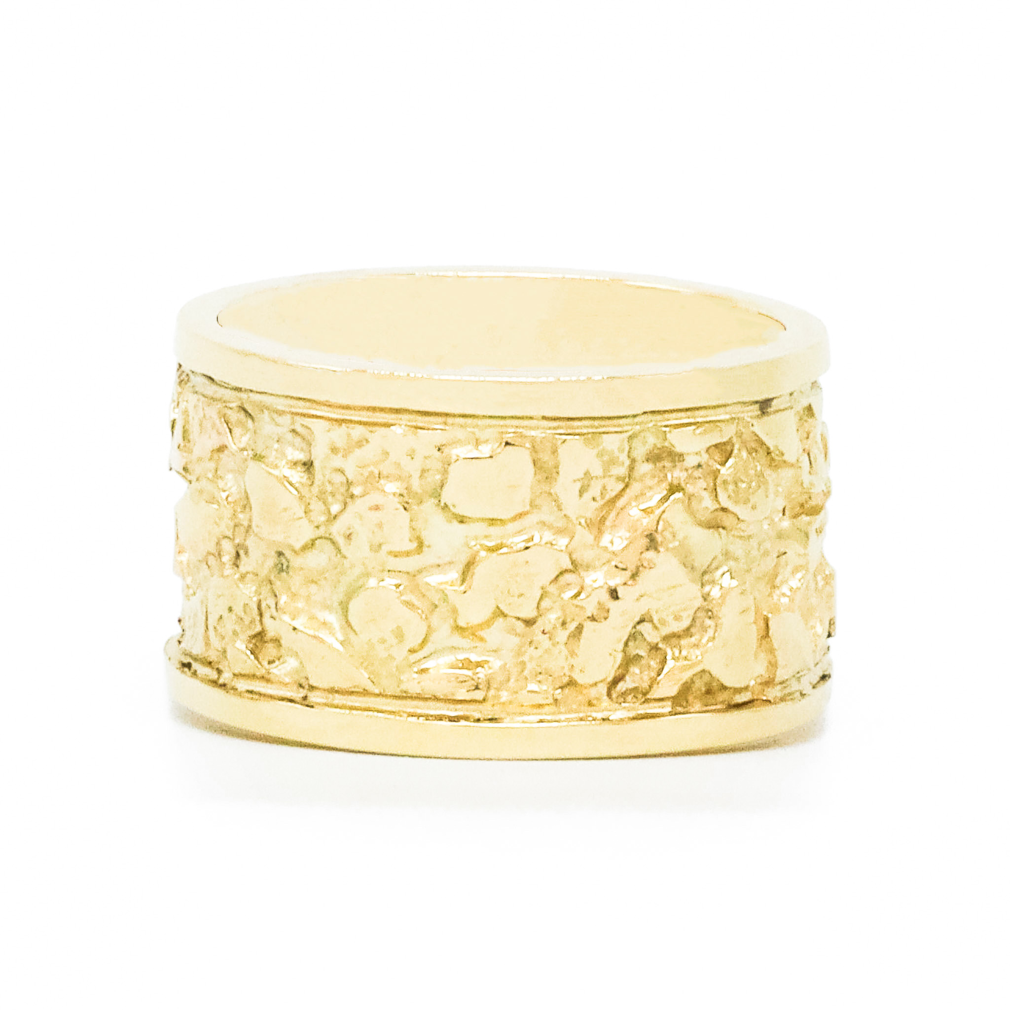 Nugget Band 14.5mm Gold Ring